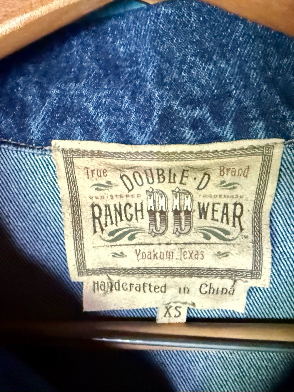 PATRIOTIC DOUBLE D RANCH DENIM FLAG JACKET, size XS - Picture 4 of 5